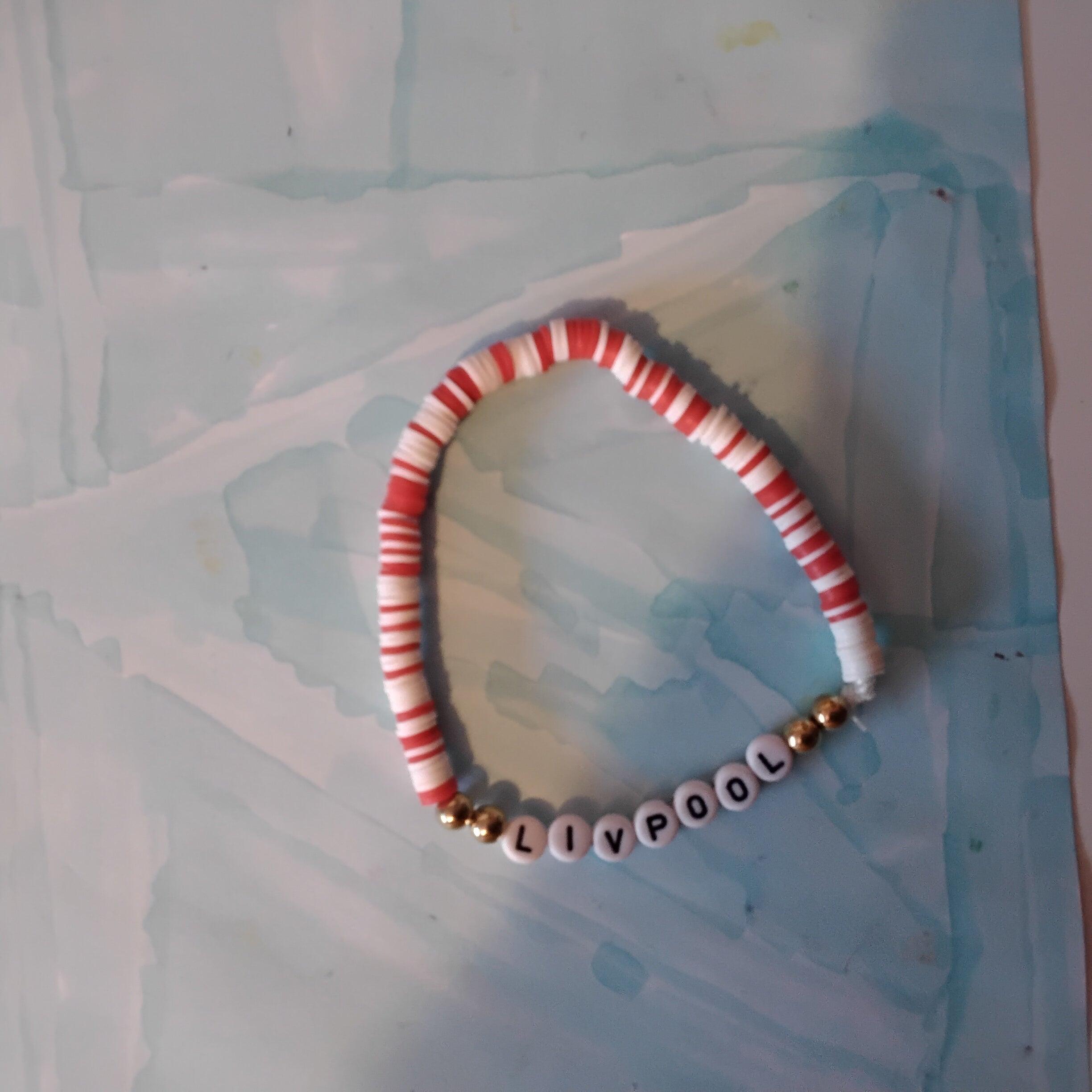 Liverpool clay bead bracelet