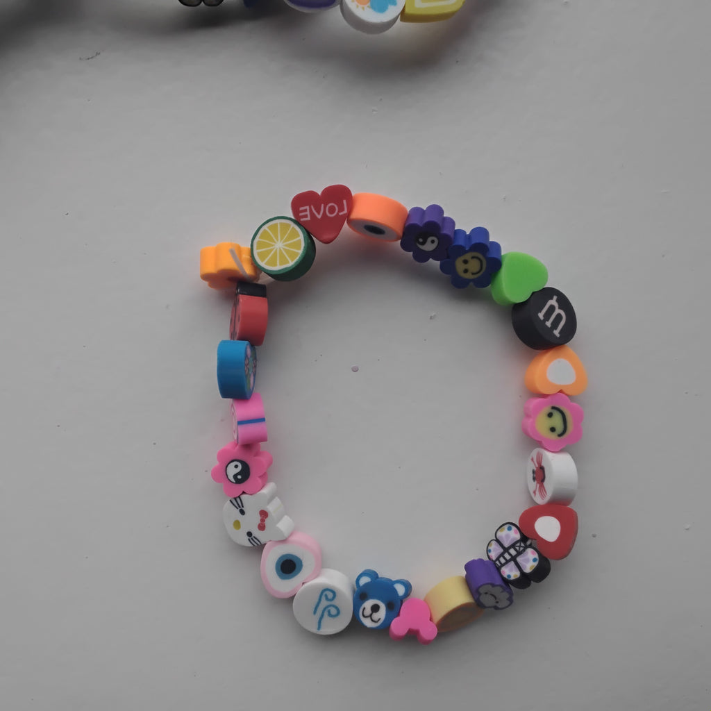 Clay charm bracelet