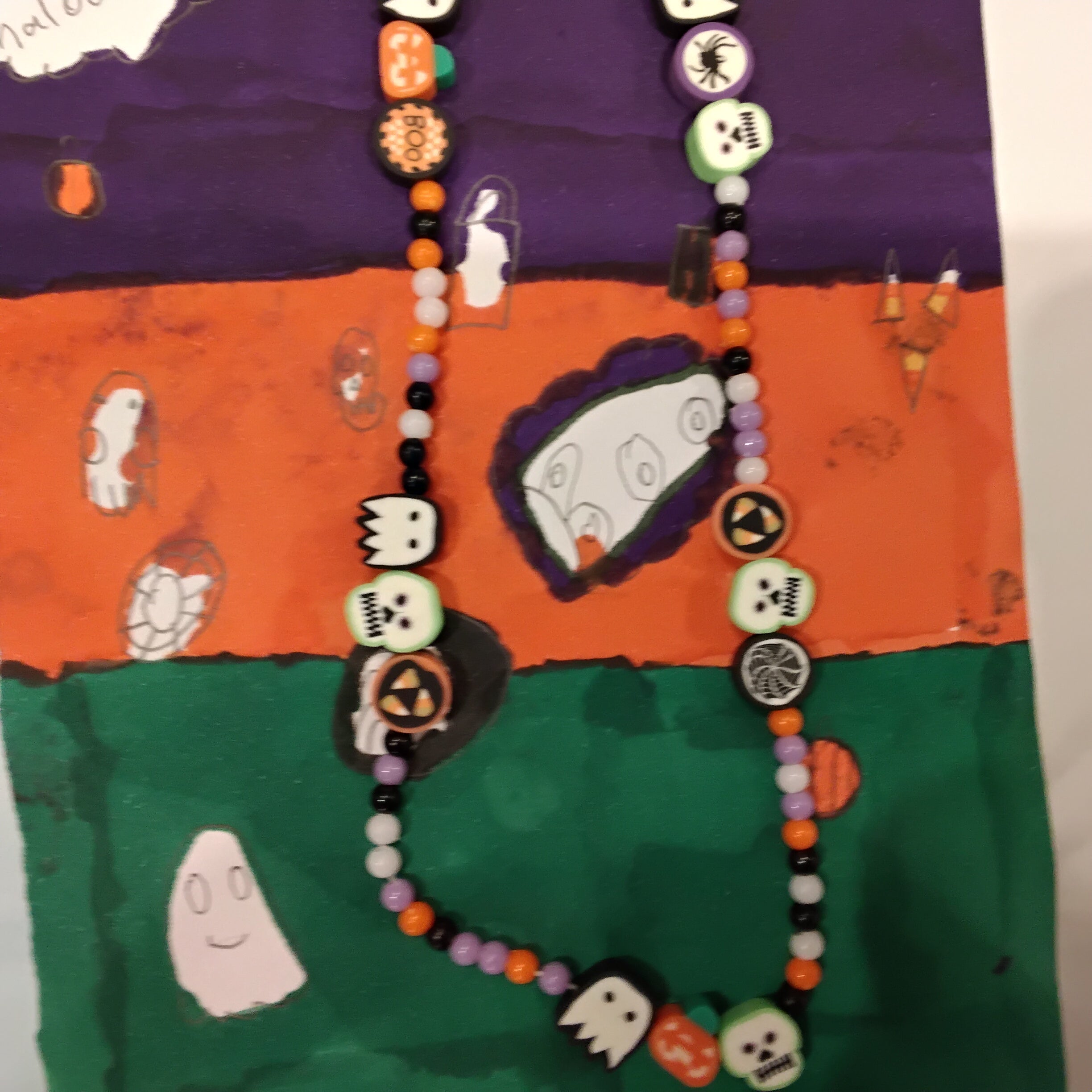Sea bead Halloween necklace!