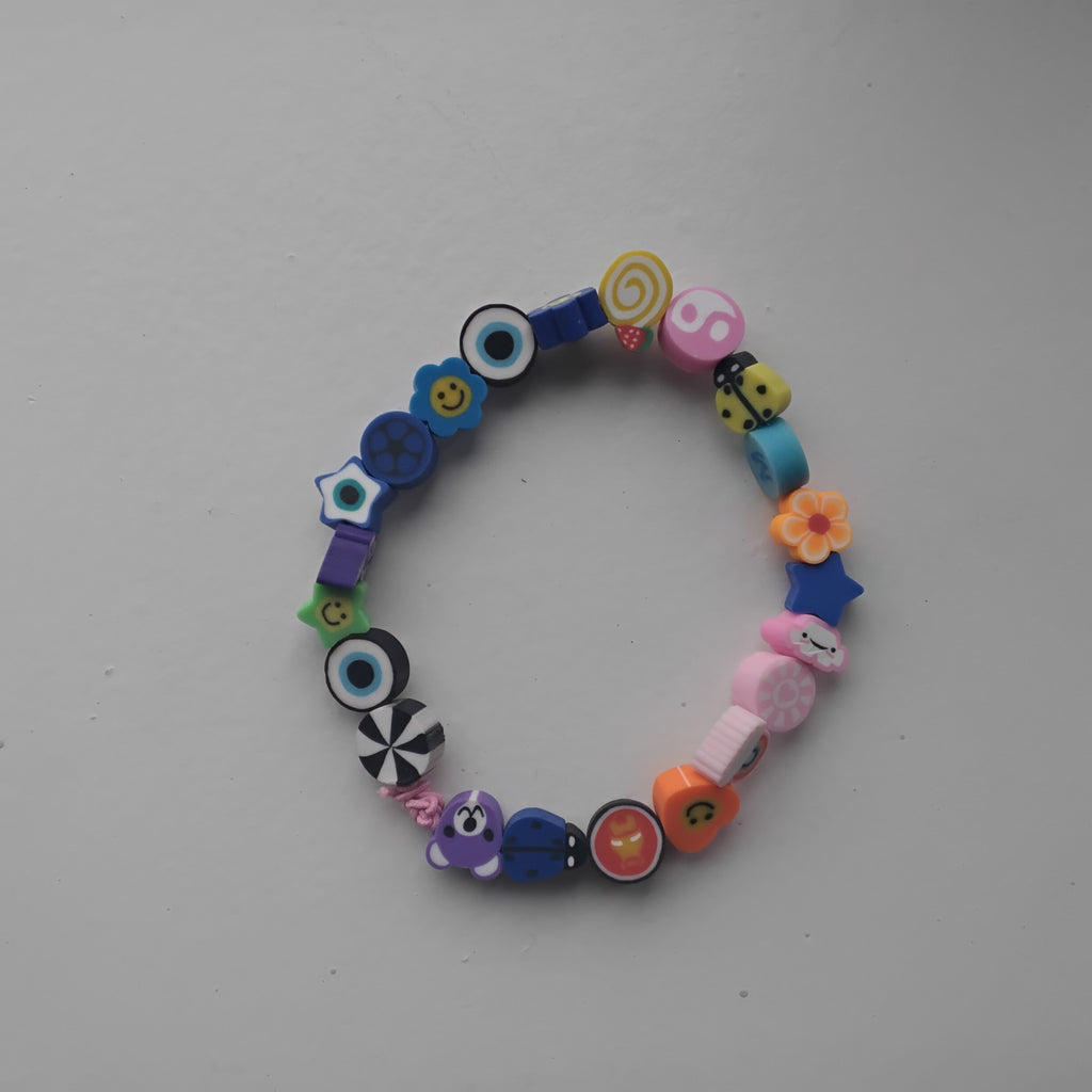 Clay charm bracelet