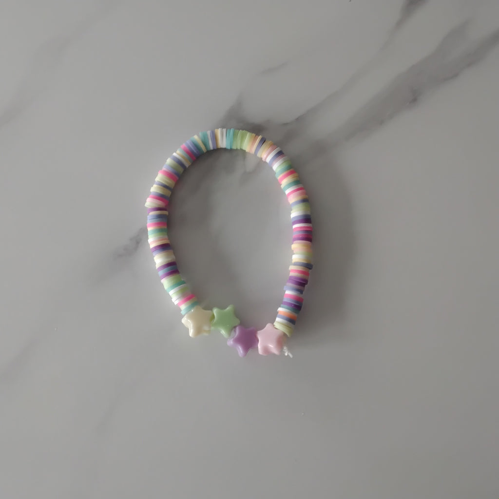 Clay star bead bracelet