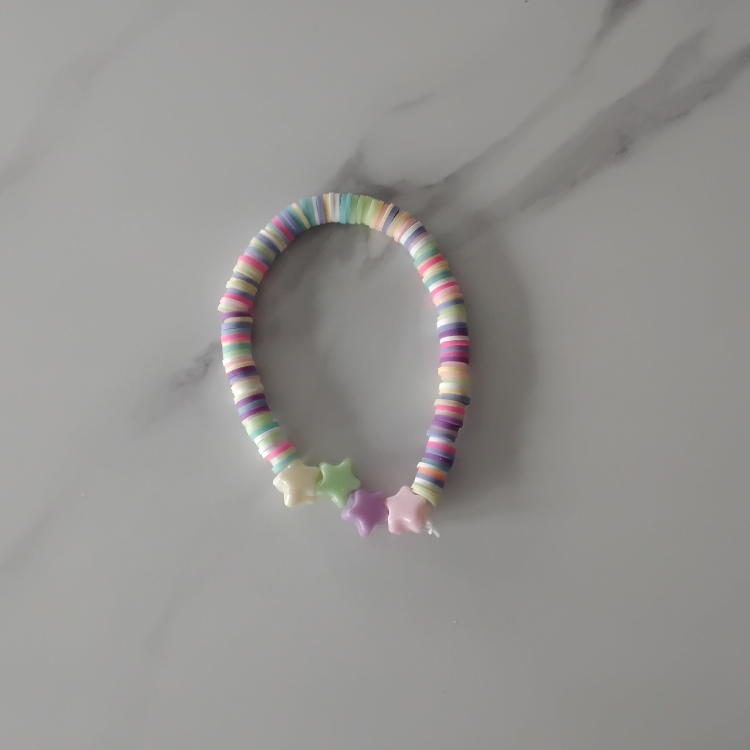Clay star bead bracelet