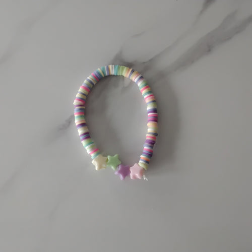 Clay star bead bracelet
