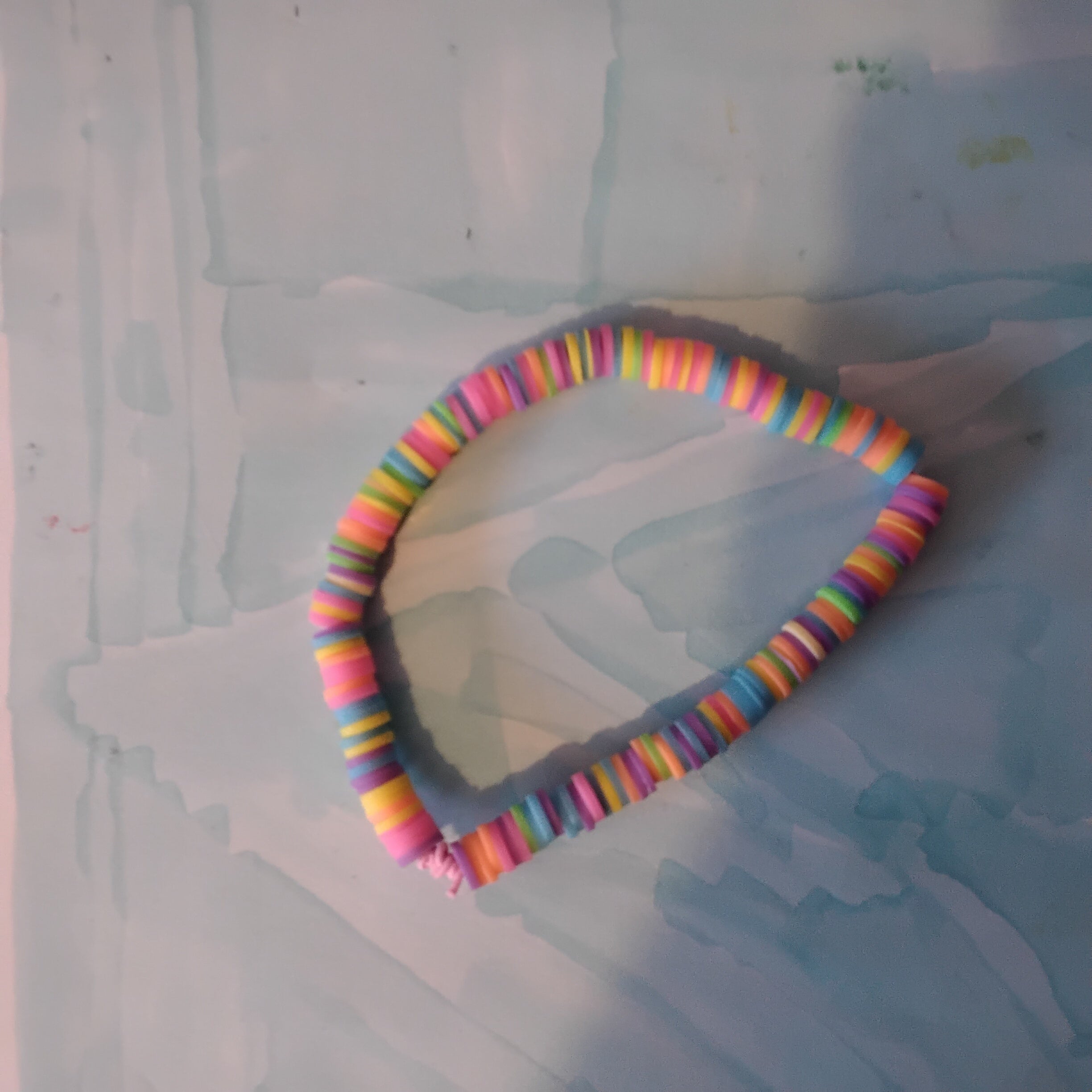 Neon clay bead bracelet