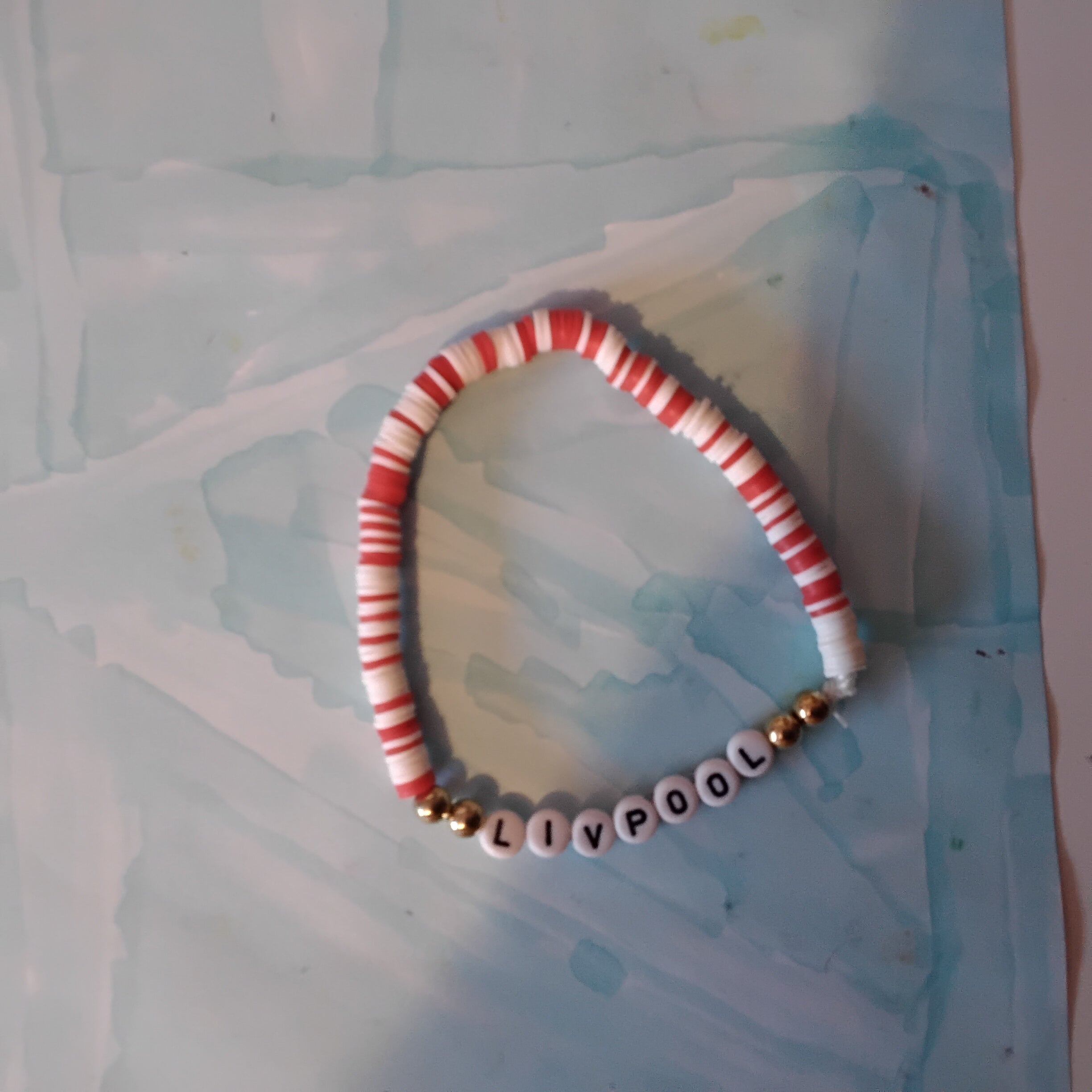 Liverpool clay bead bracelet