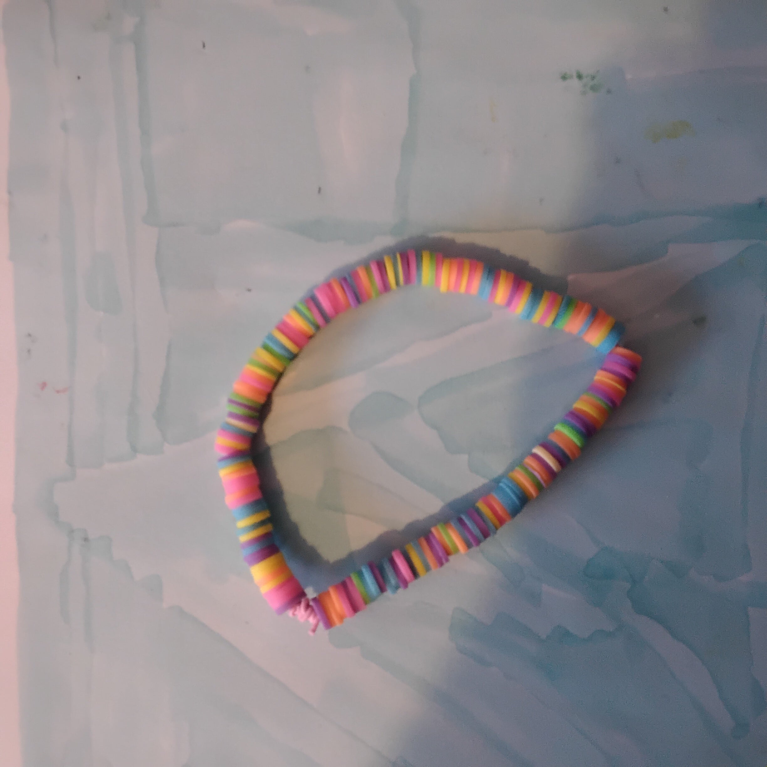 Neon clay bead bracelet