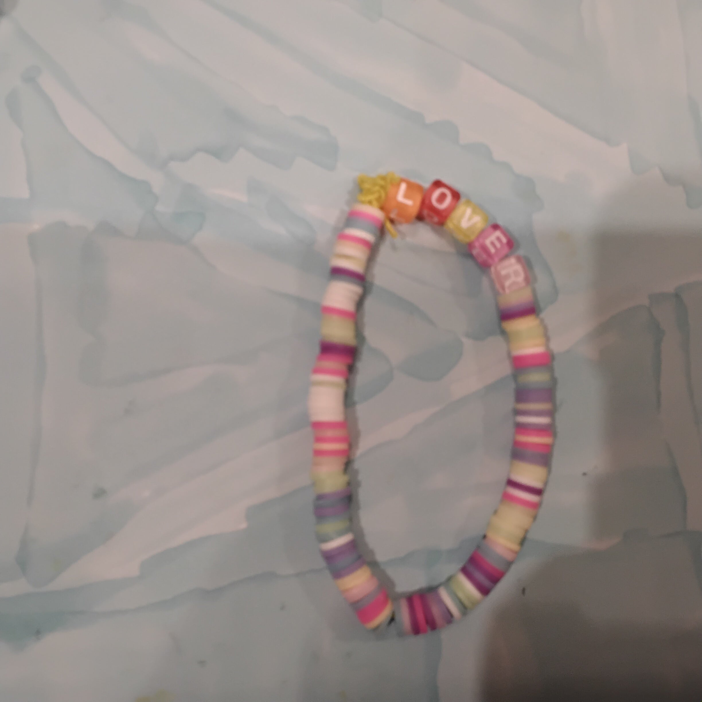 Lover clay bead bracelet