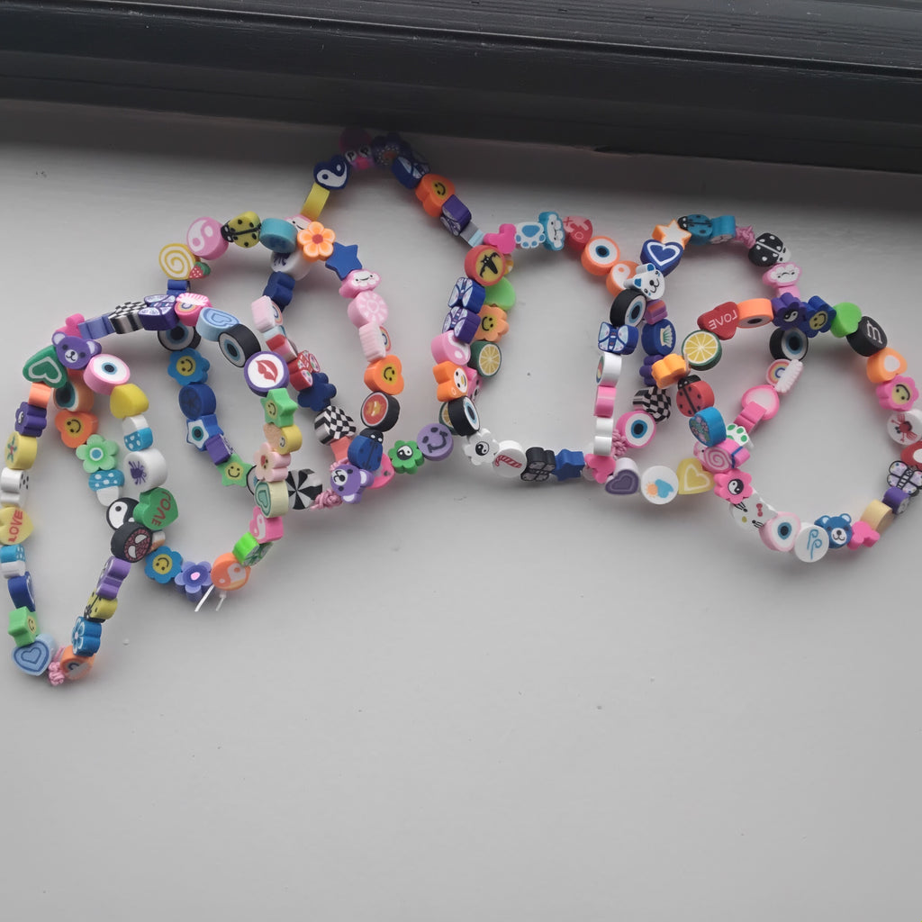 Clay charm bracelet