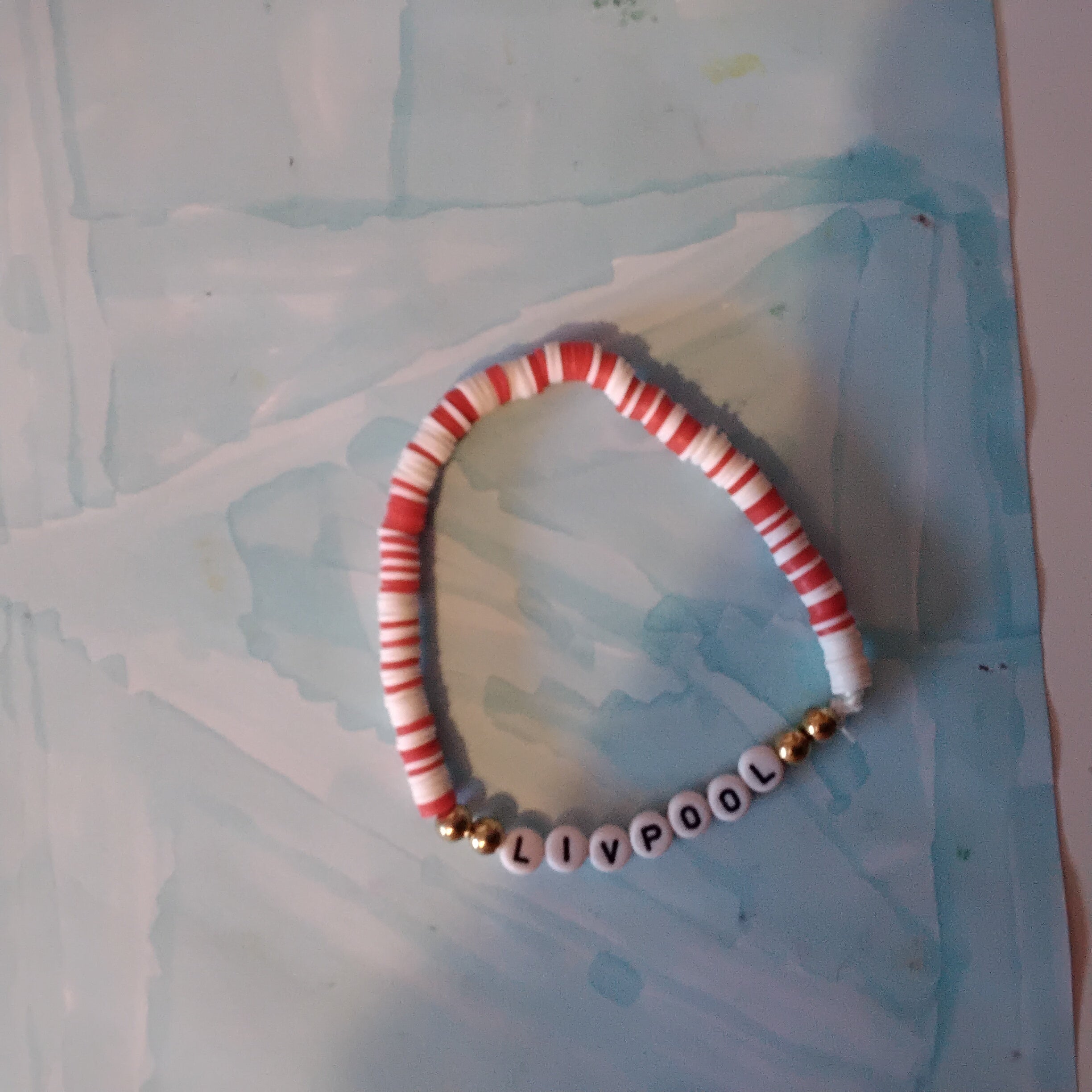 Liverpool clay bead bracelet