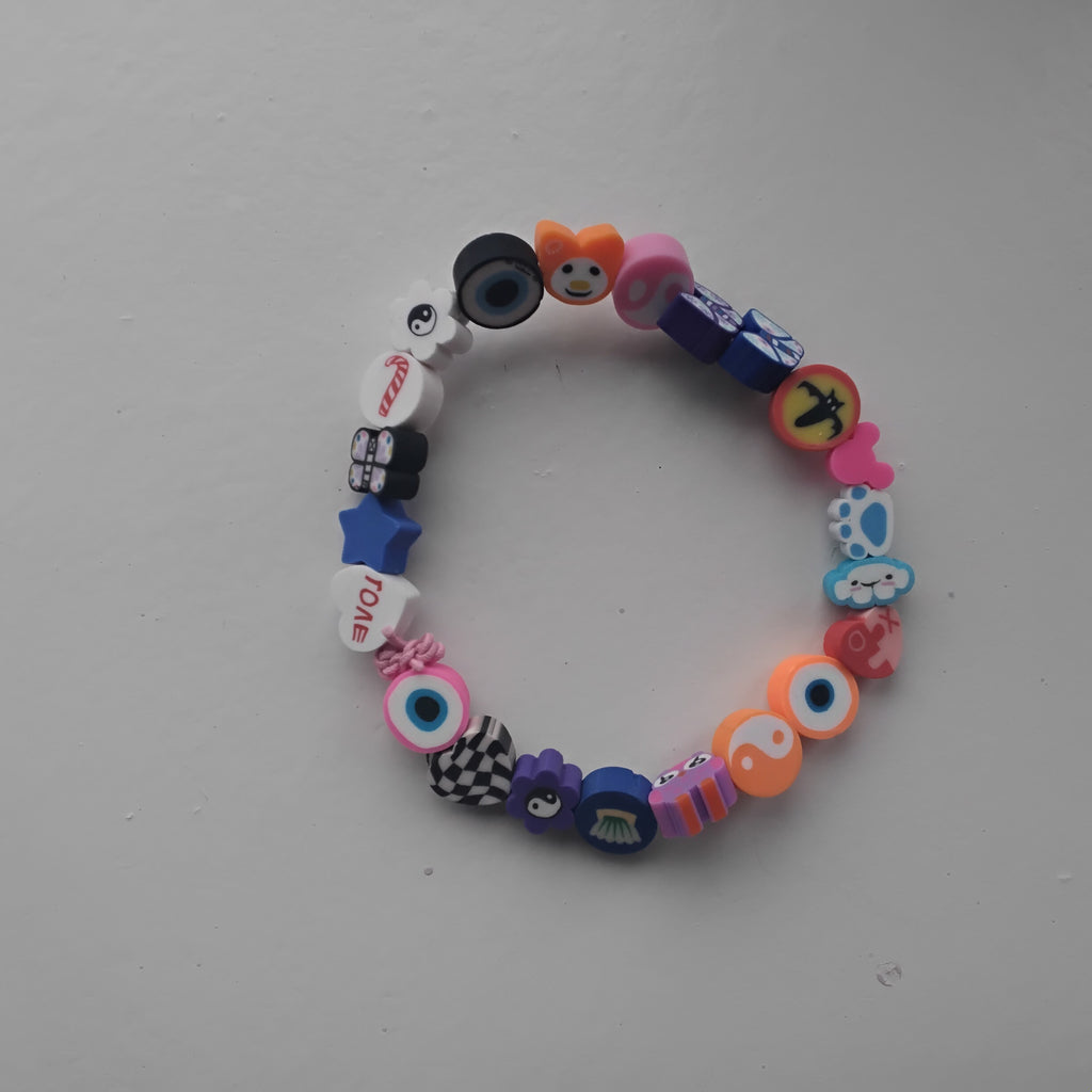 Clay charm bracelet