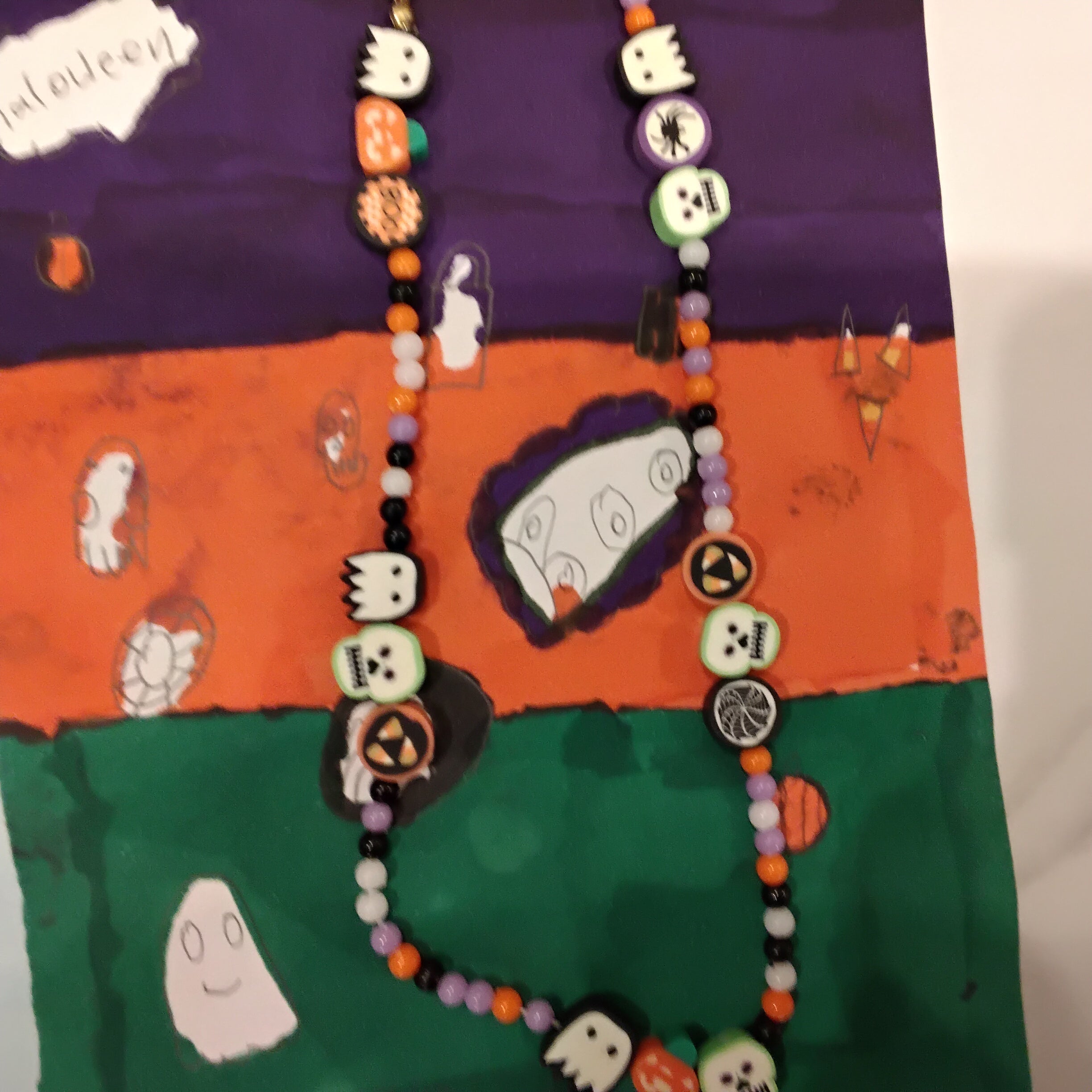 Sea bead Halloween necklace!