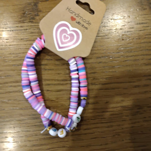 Bff set clay bead bracelet