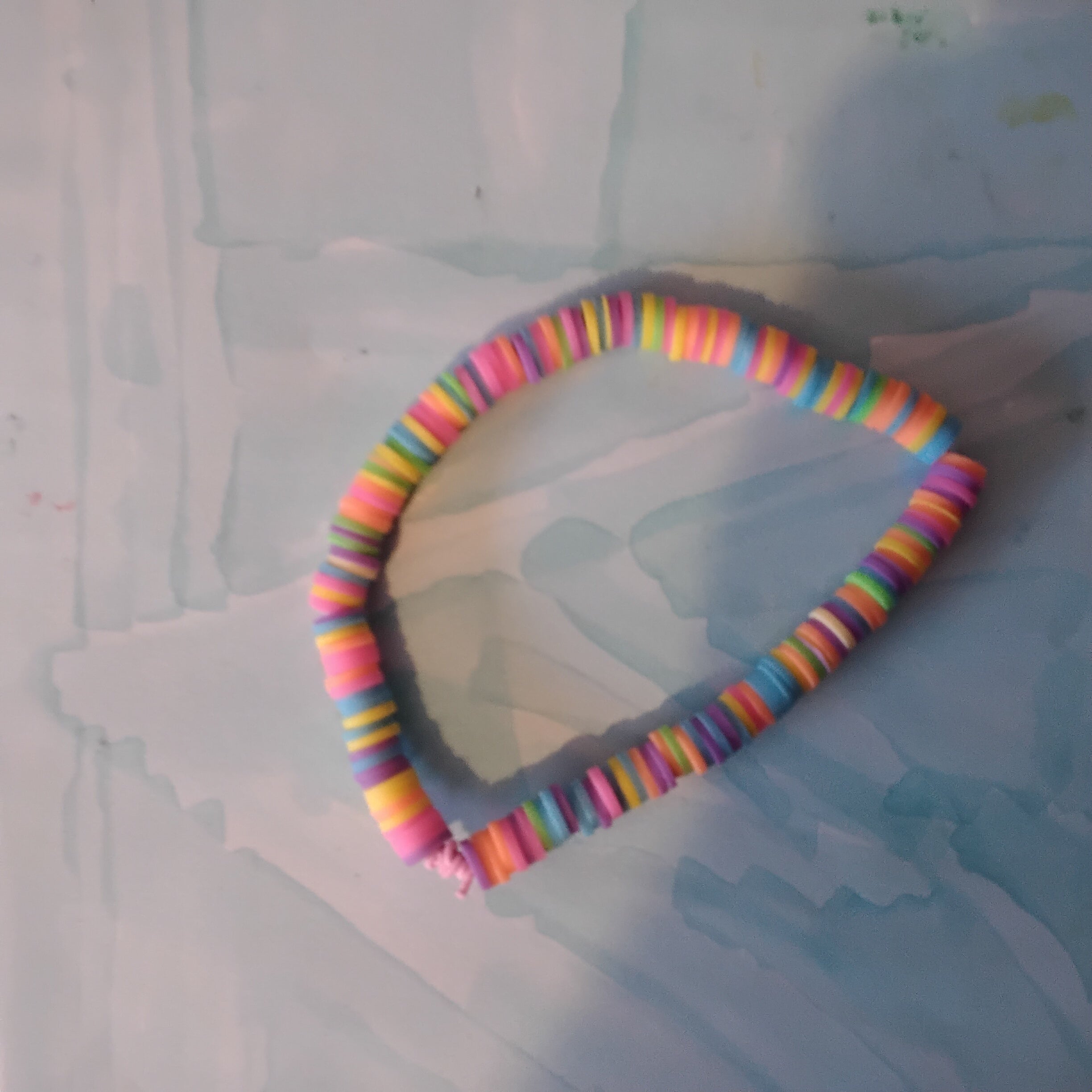 Neon clay bead bracelet