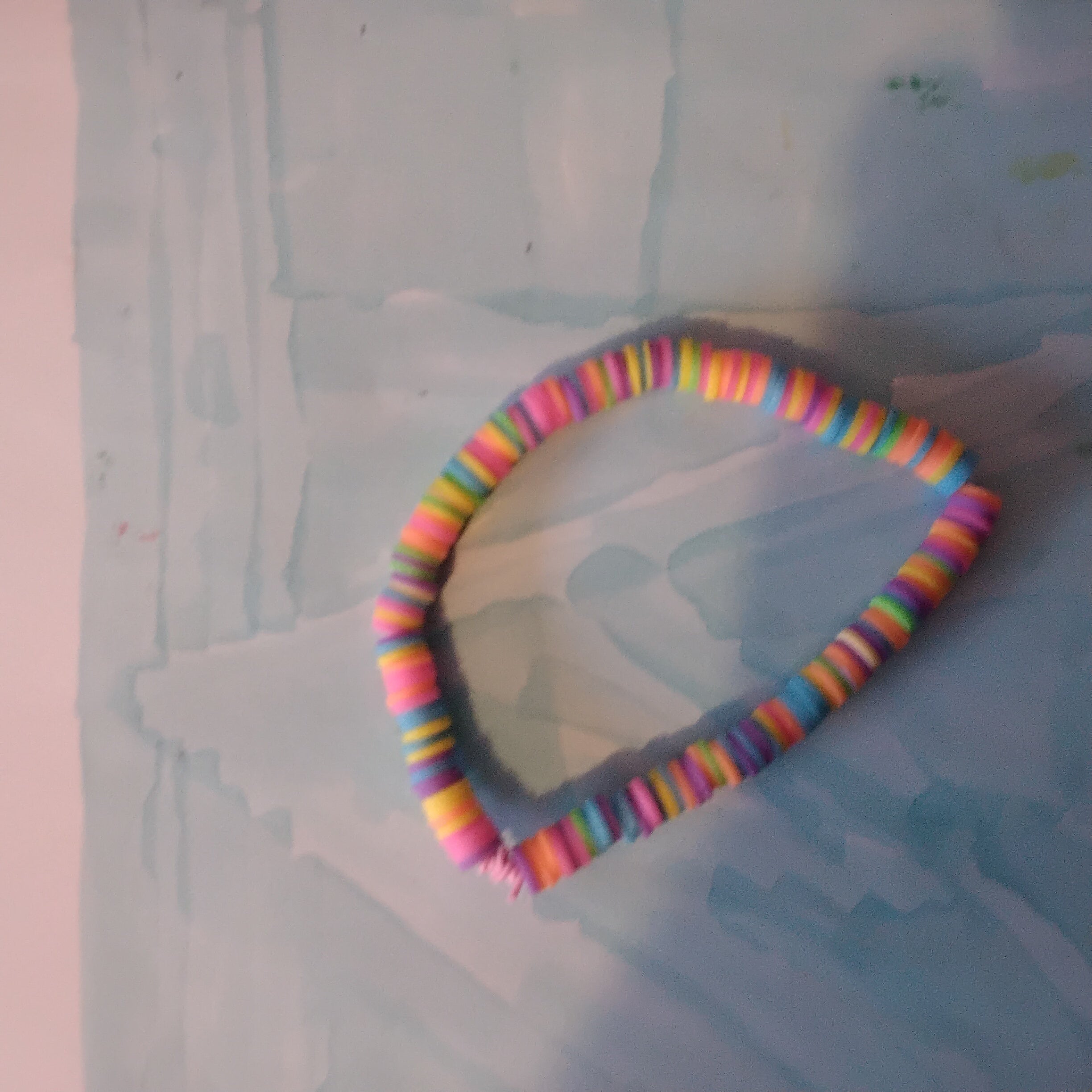Neon clay bead bracelet