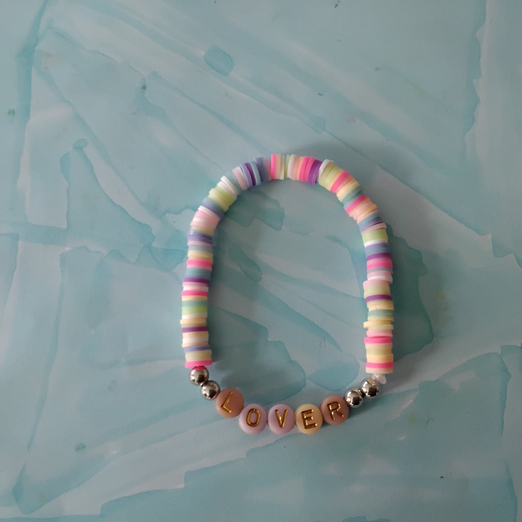 Lover clay bead bracelet