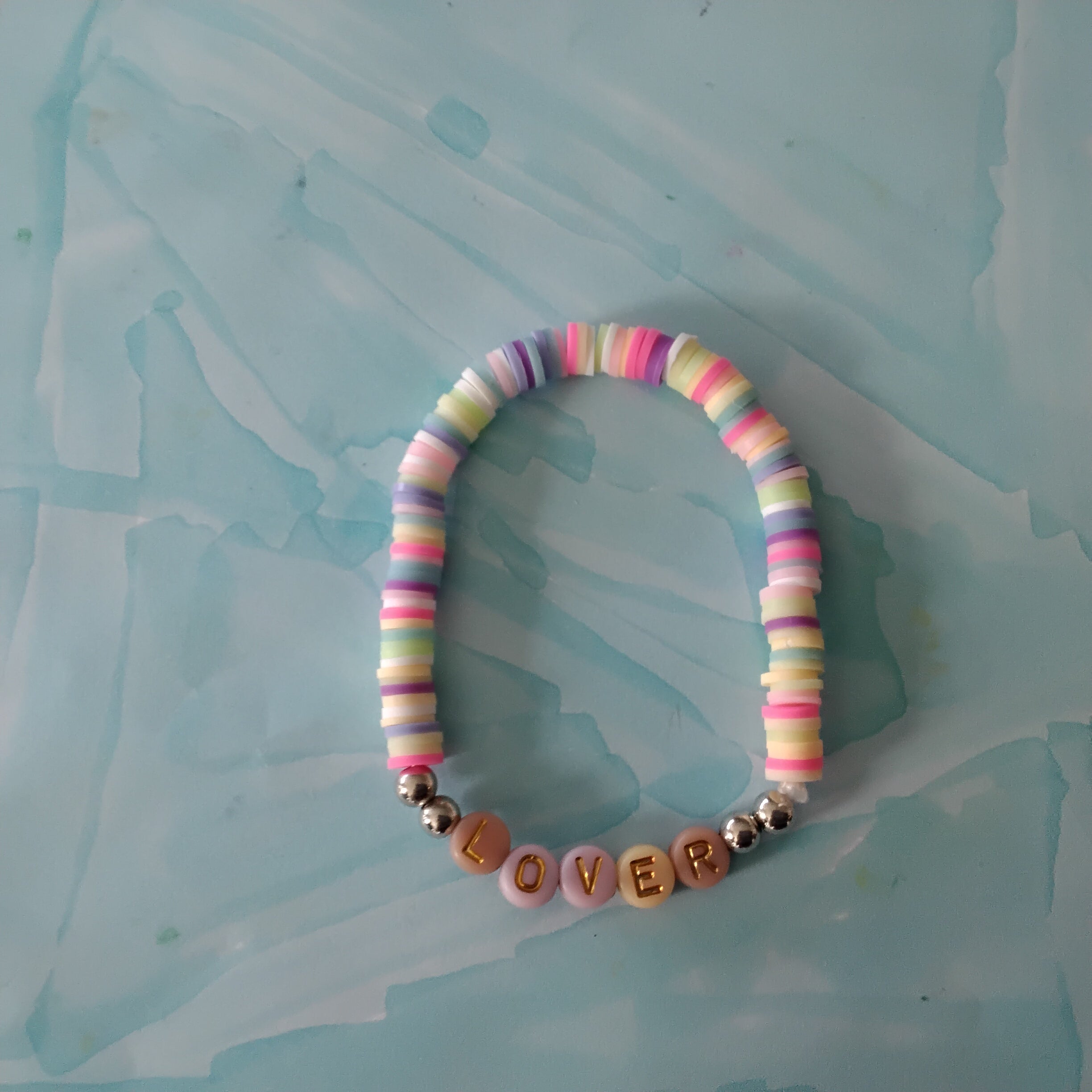 Lover clay bead bracelet