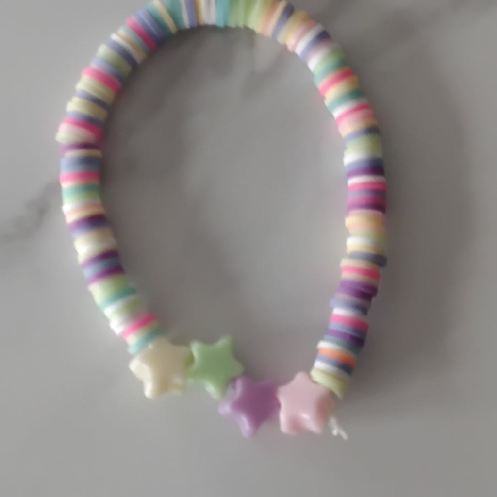Clay star bead bracelet