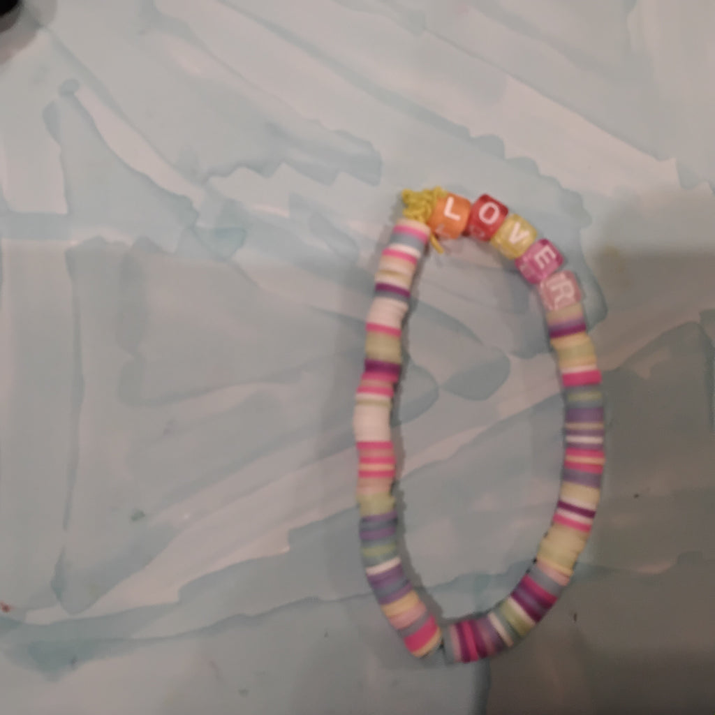 Lover clay bead bracelet