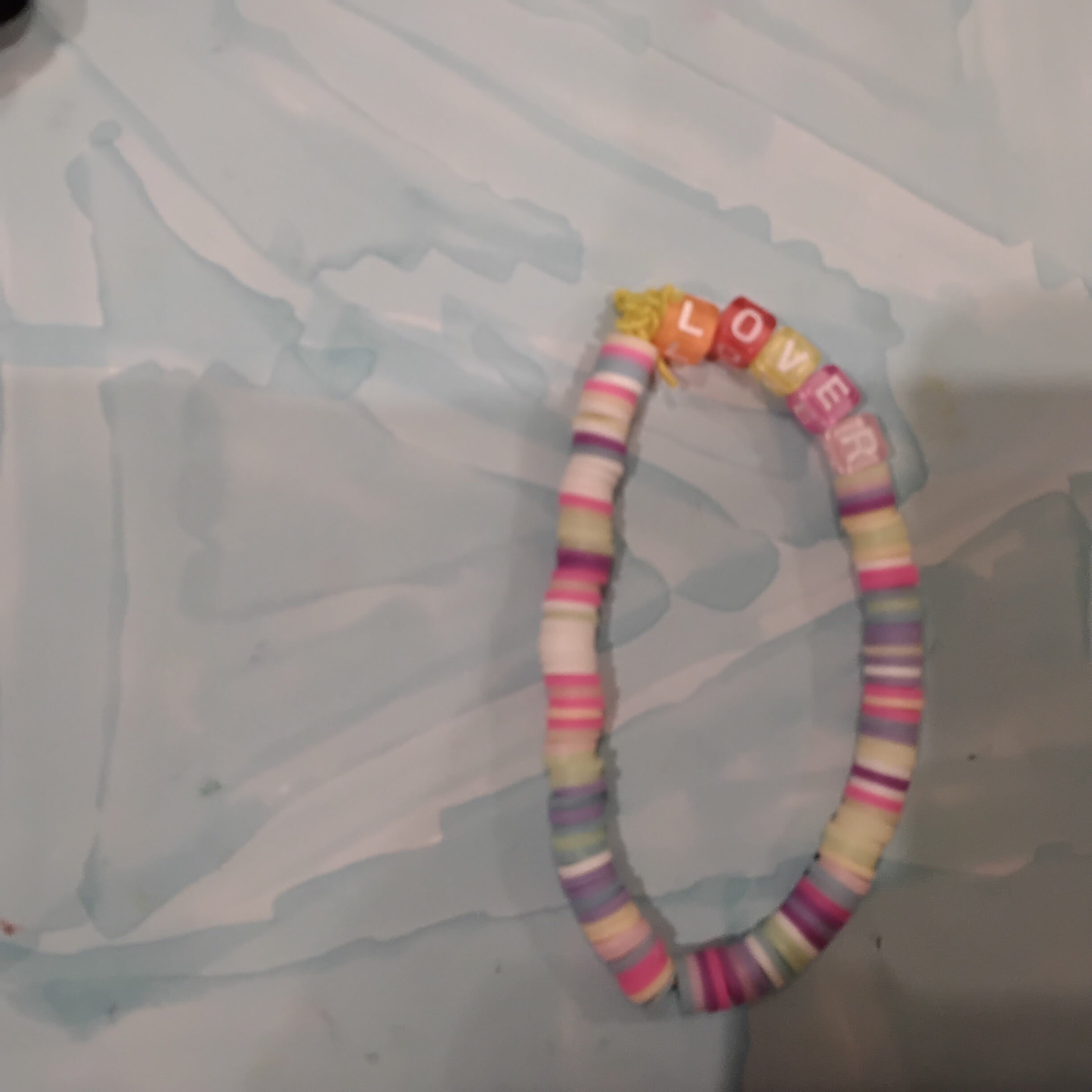 Lover clay bead bracelet