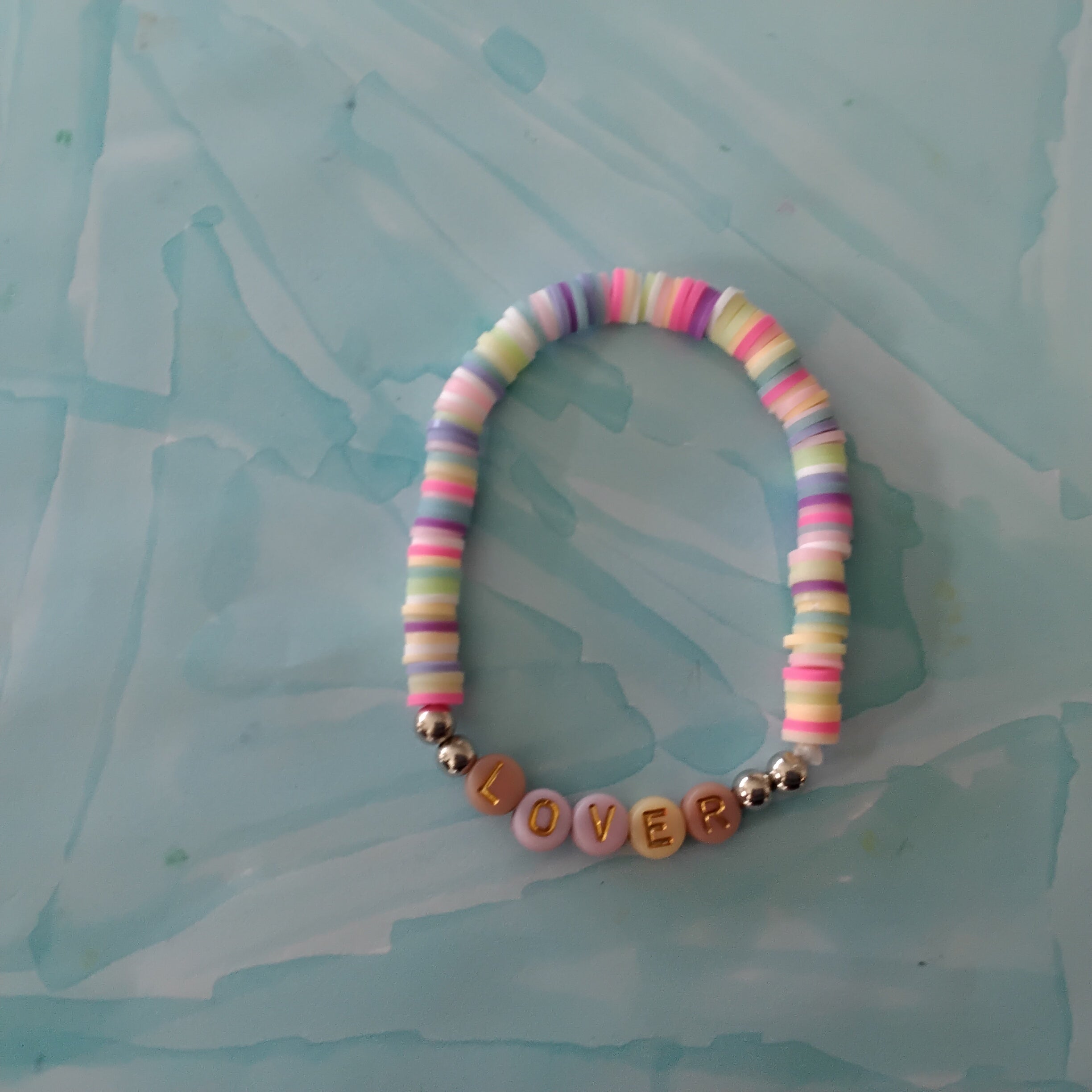 Lover clay bead bracelet