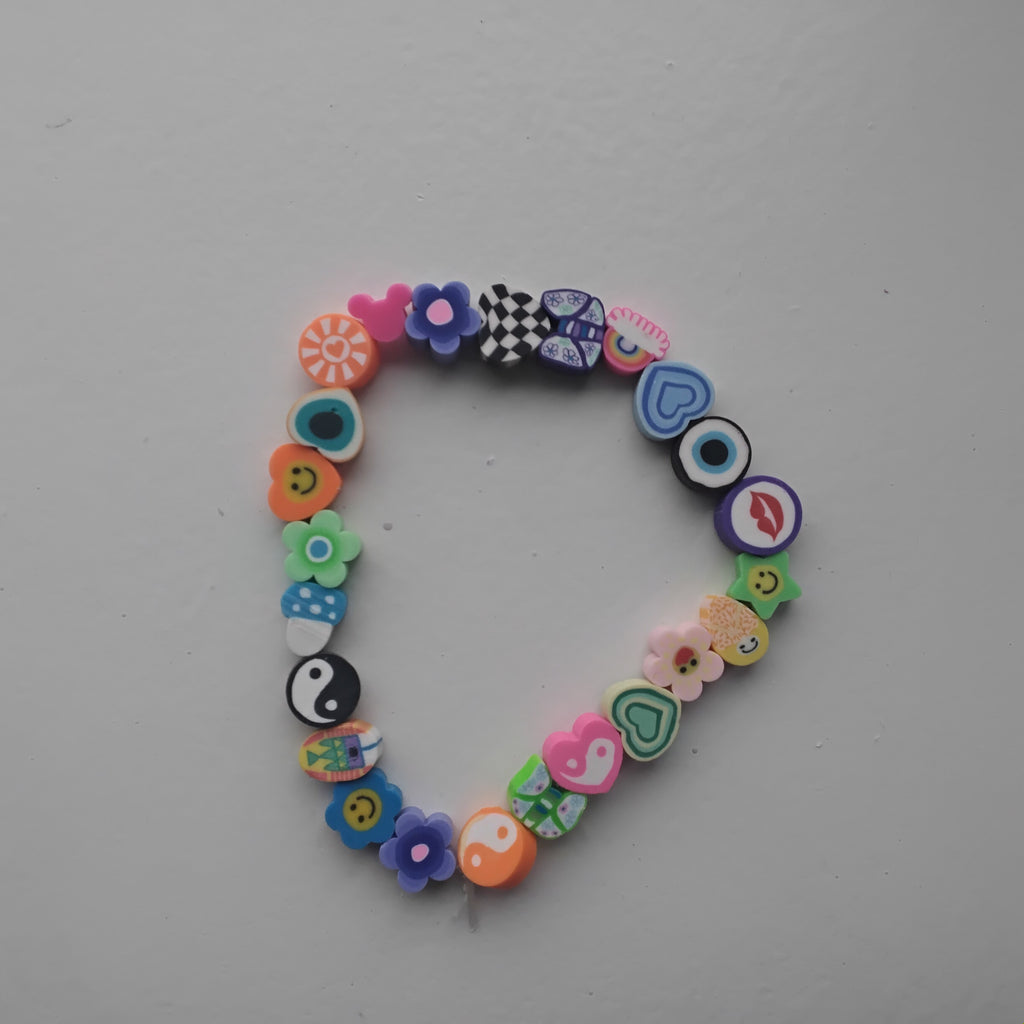 Clay charm bracelet