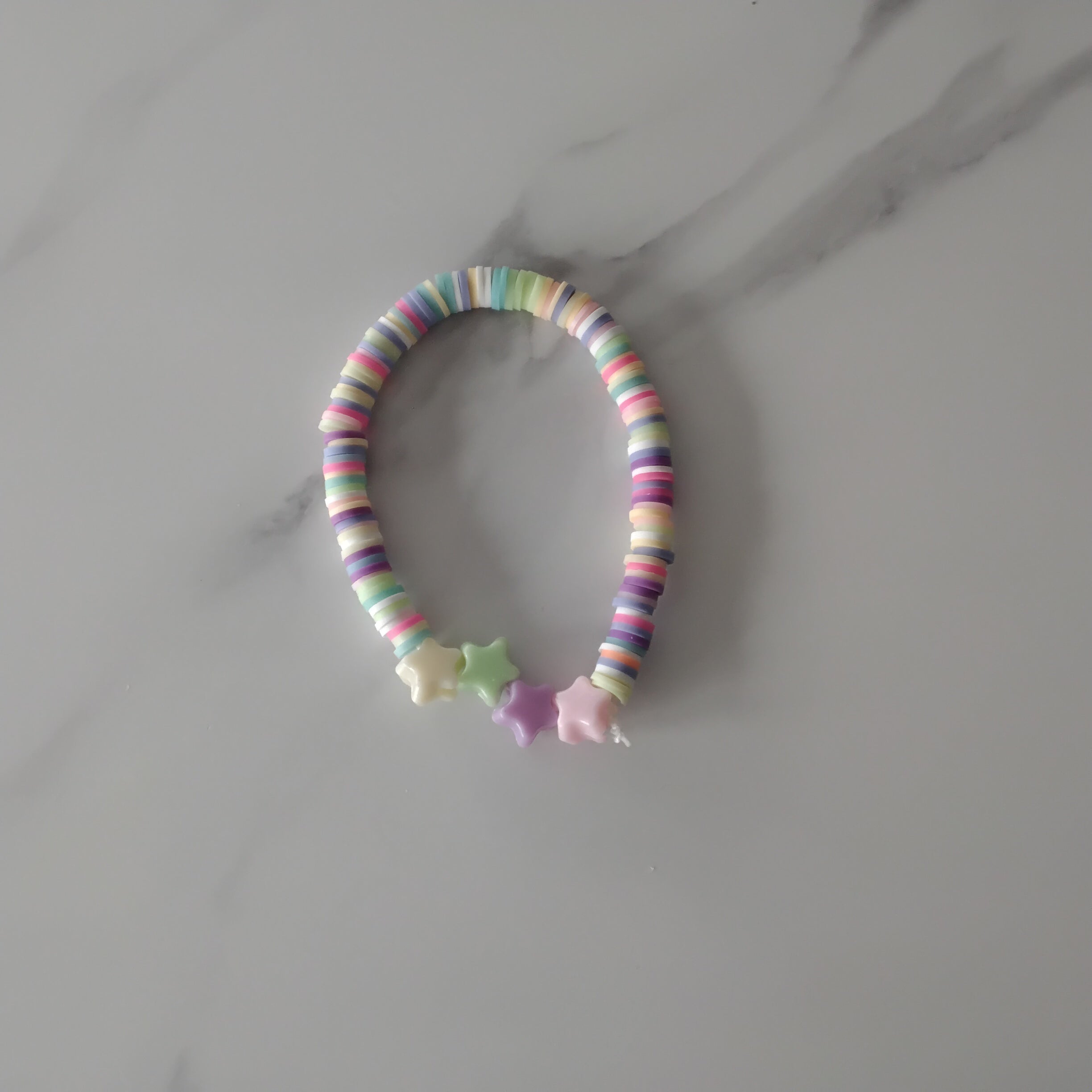 Clay star bead bracelet