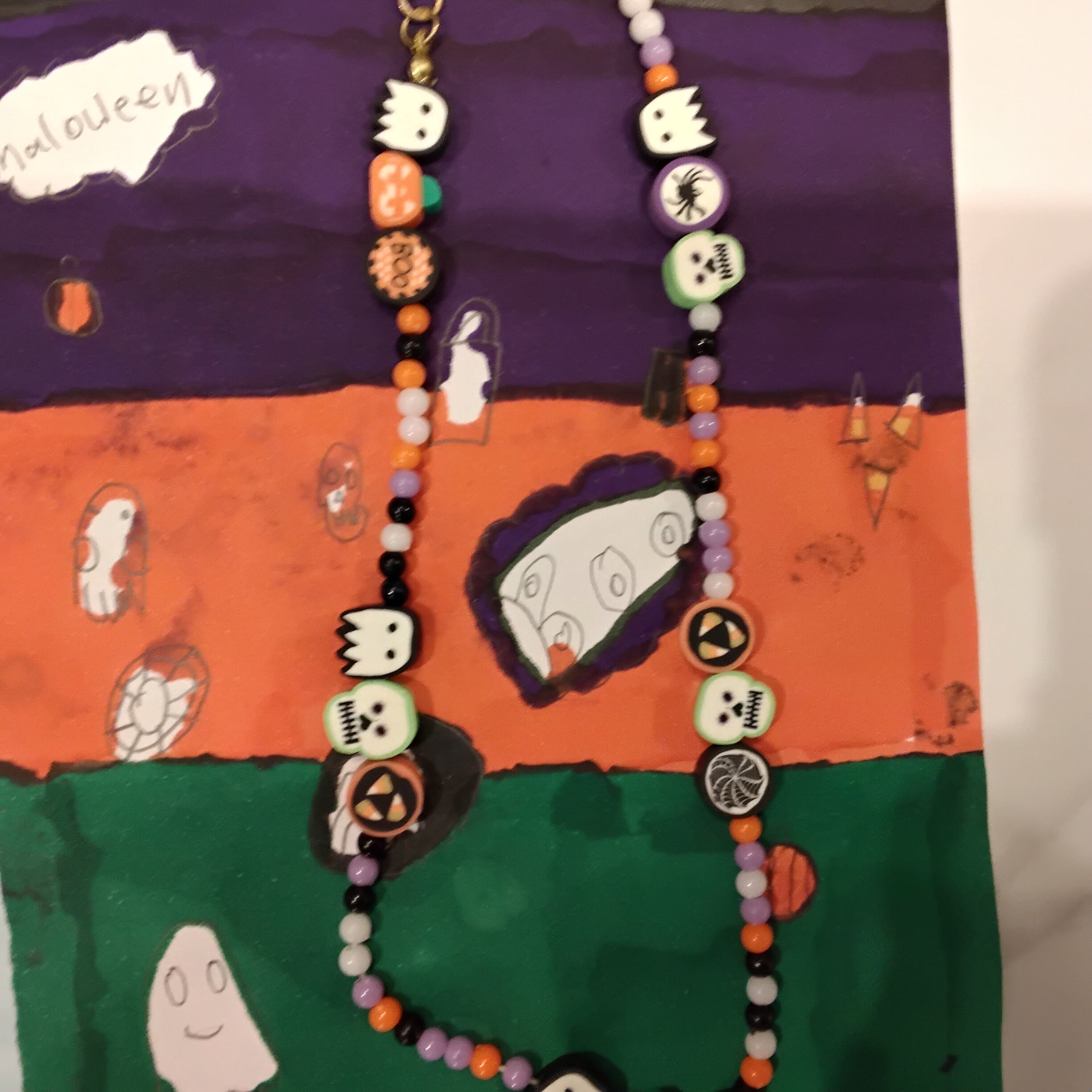 Sea bead Halloween necklace!