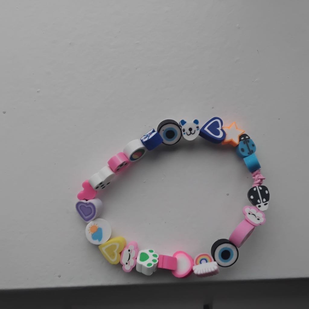 Clay charm bracelet
