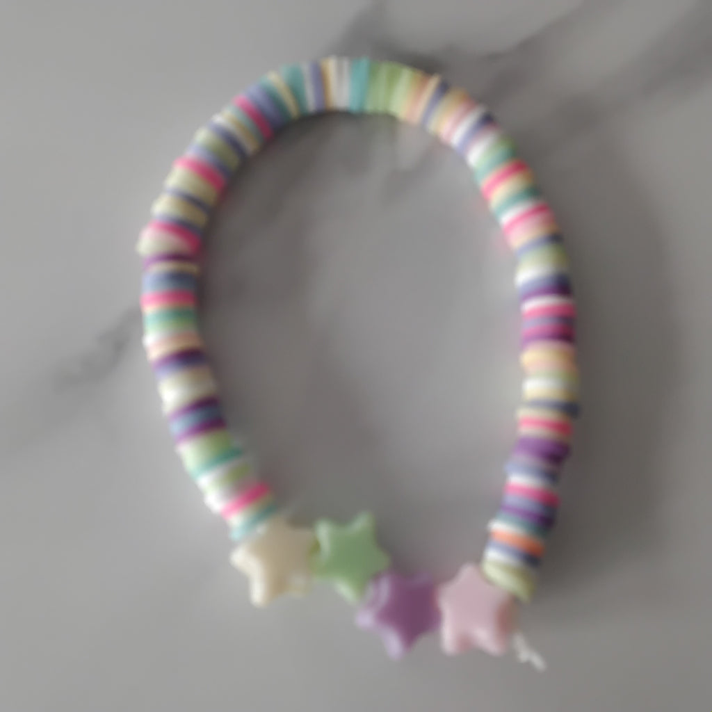 Clay star bead bracelet