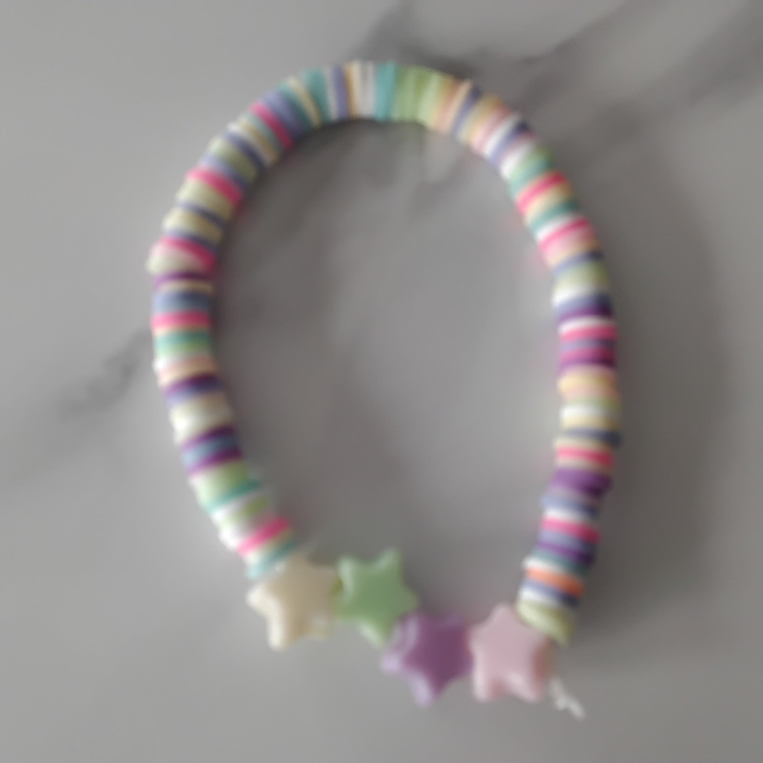 Clay star bead bracelet