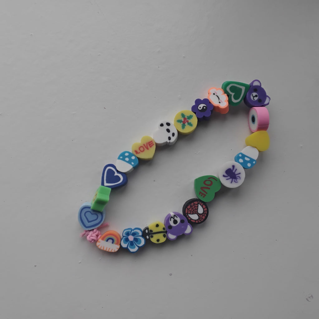 Clay charm bracelet