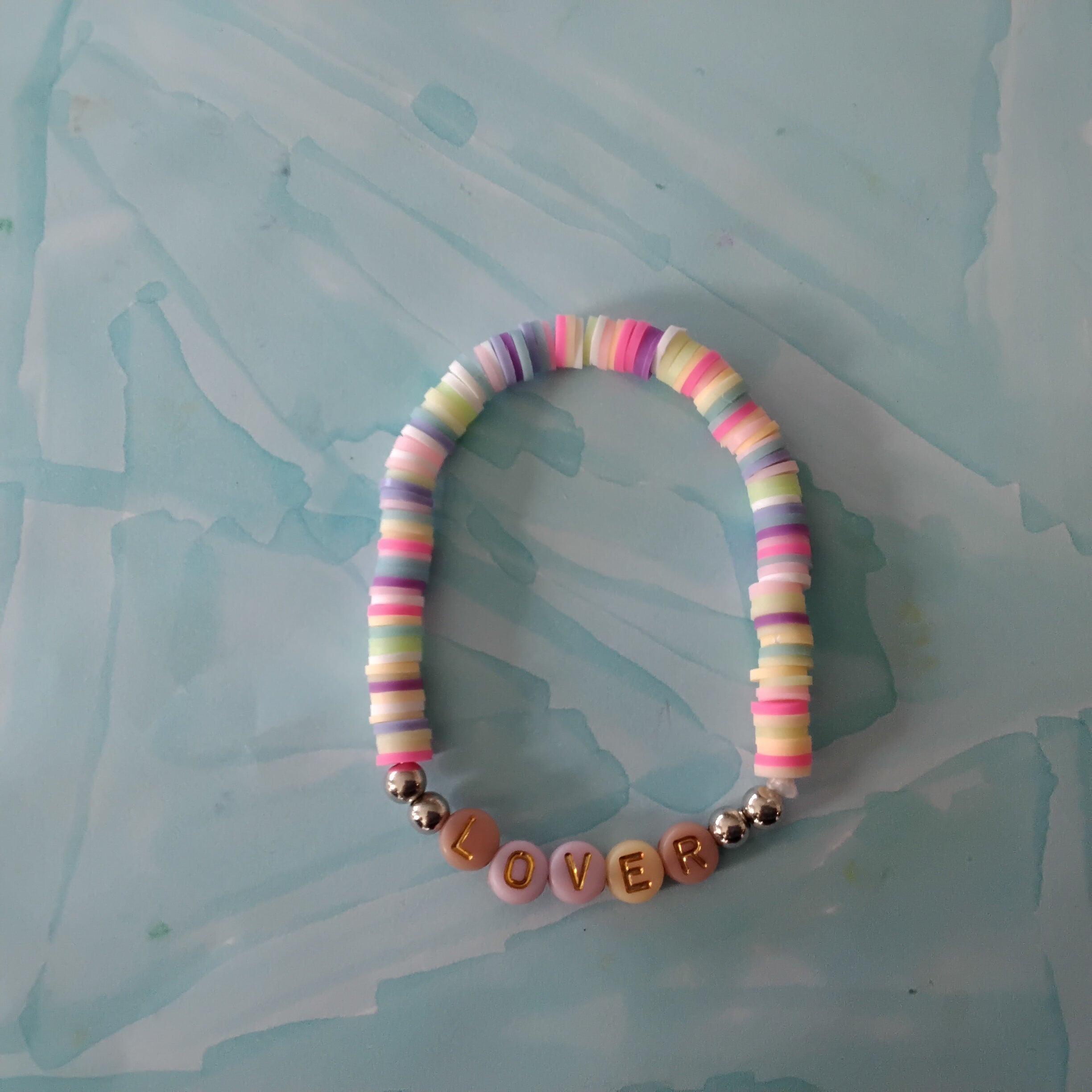 Lover clay bead bracelet