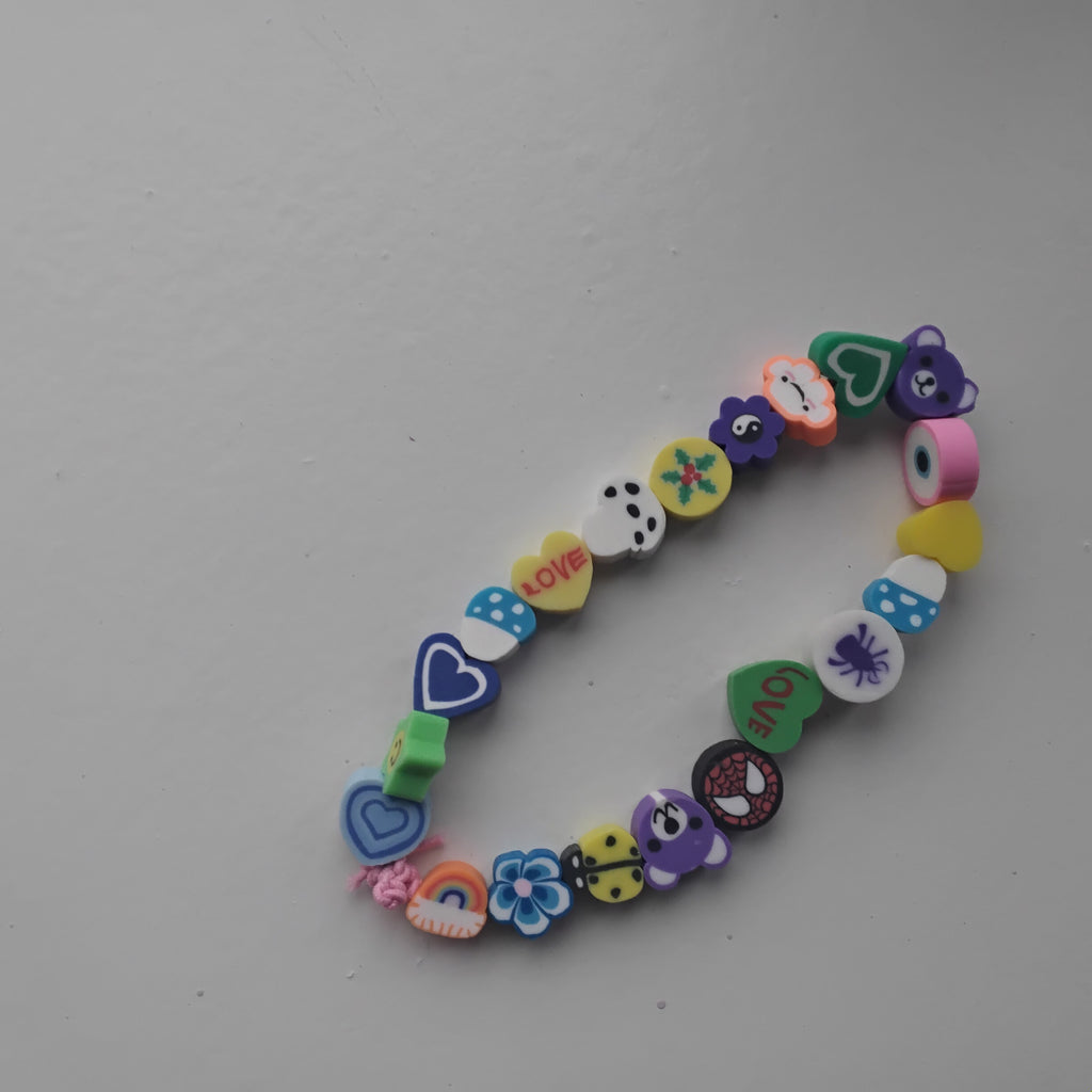 Clay charm bracelet