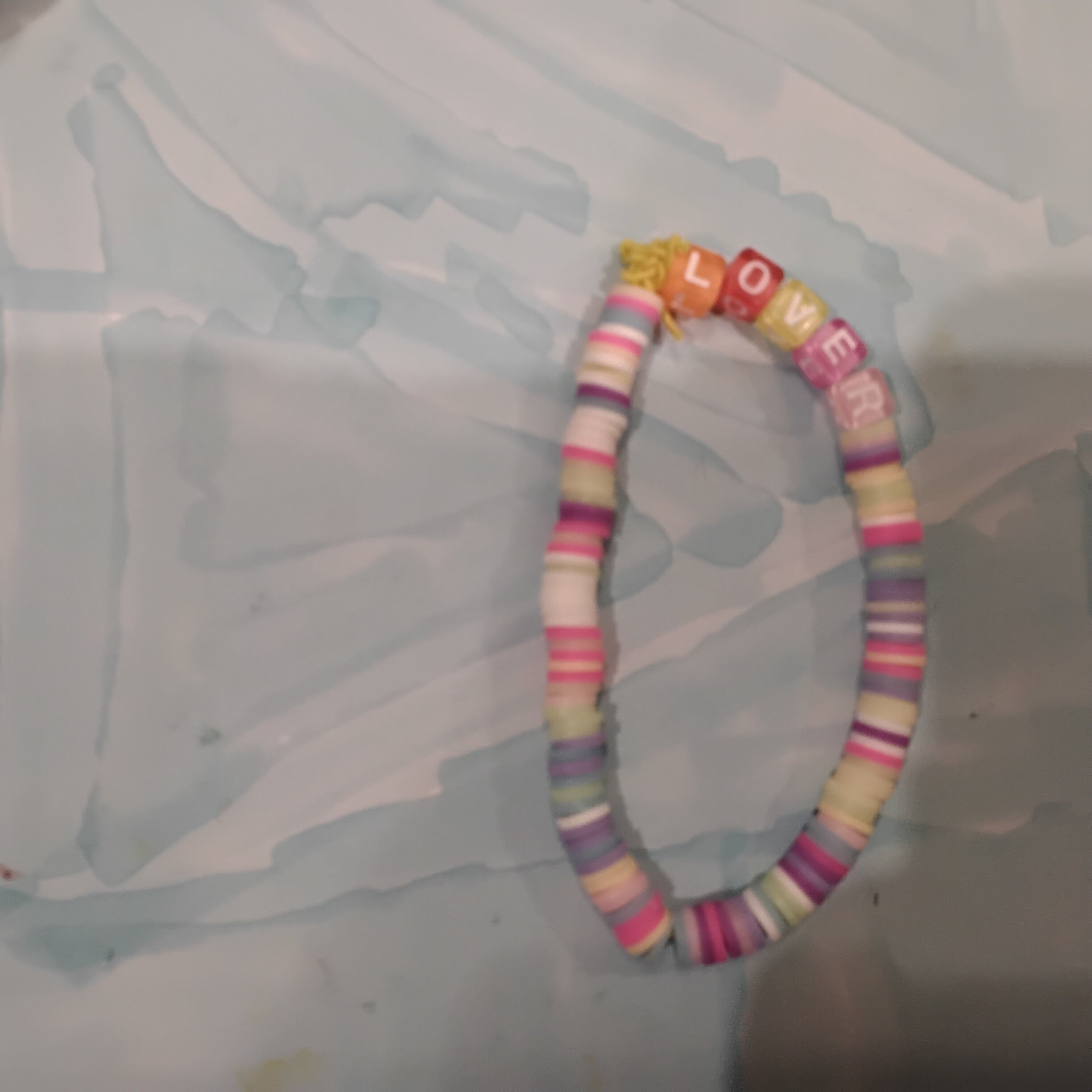 Lover clay bead bracelet